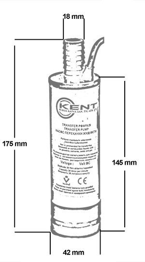 Kent 12 Volt Mazot Su, S&uuml;t Dalgı&ccedil; Pompa, Mini Sintine Pompası