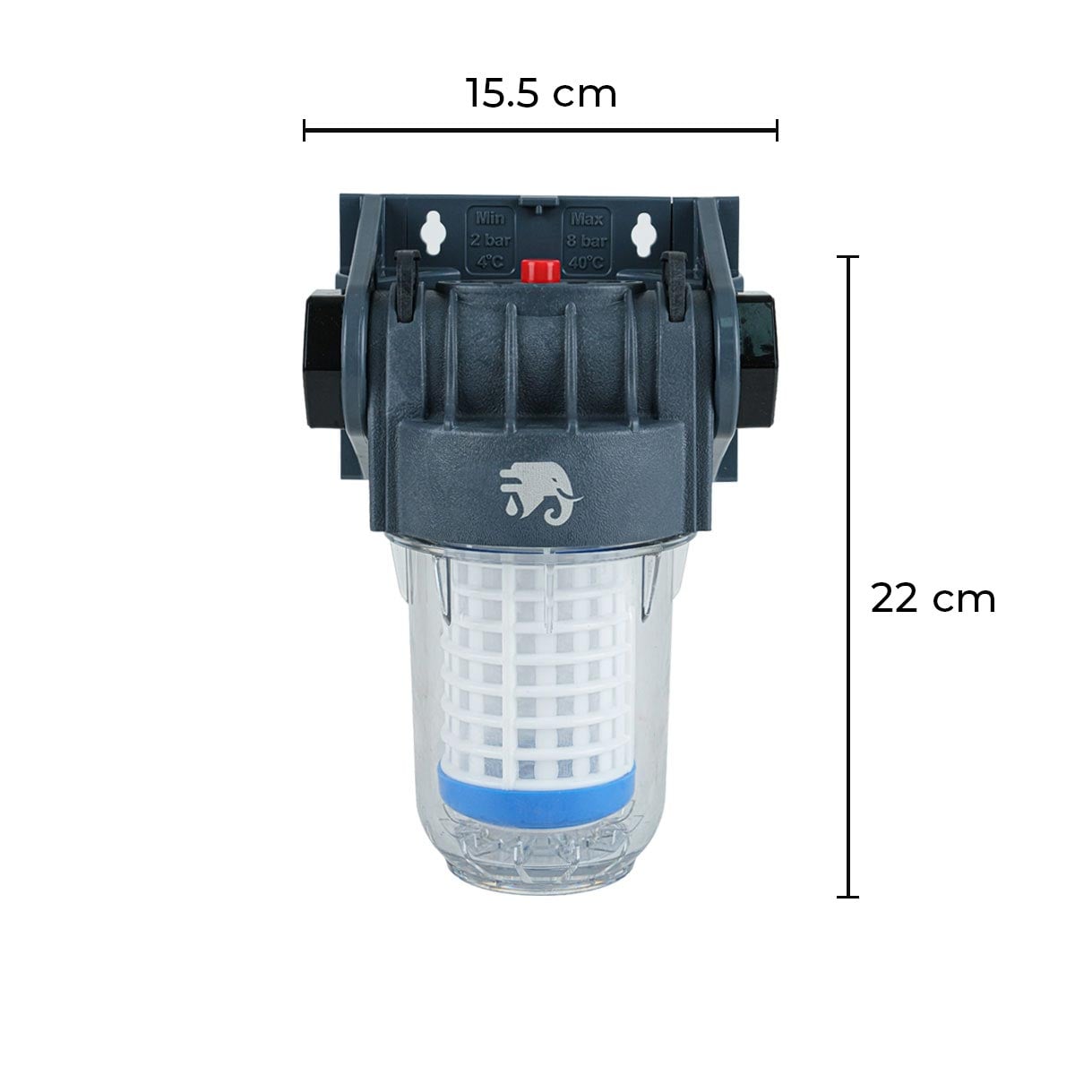 Filtek 5'' Tombul Yıkanabilir Kartuşlu Filtre Takımı 1 inc 50 Mikron Ölçüleri