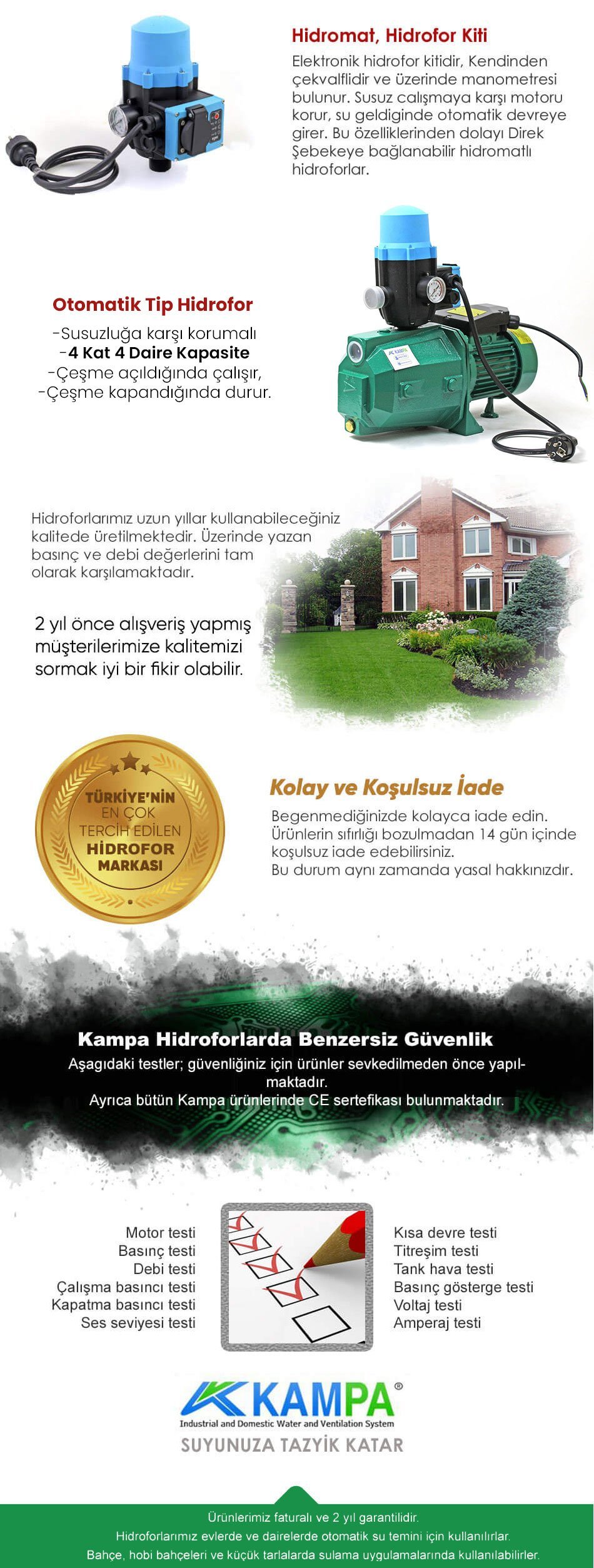 4 Kat 4 Daire Otomatik Hidrofor