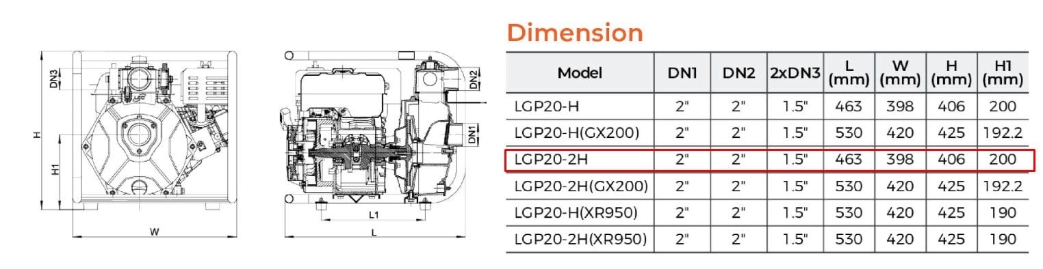 LEO LGP20-2-H BENZİNLİ SU POMPASI