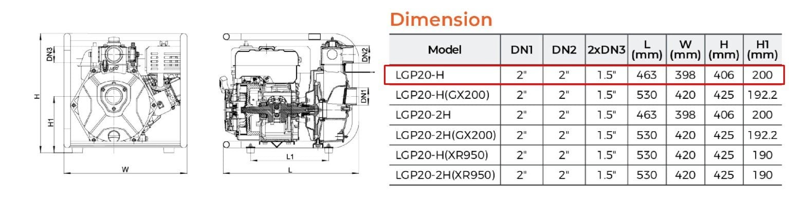 LEO LGP20-H BENZİNLİ SU POMPASI