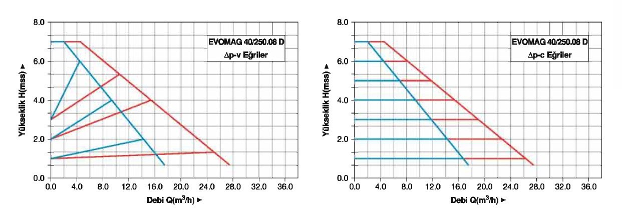 Master EVOMAG 40/250/08-D İkiz Tip Flanşlı Sirkülasyon Pompası