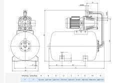 Wilo Aqua SPG 25-3.45 Jet Pompalı 25 Lt Tanklı Otomatik Hidrofor 4 Kat 9 Daire, 1Hp 4 Bar