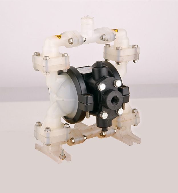 Huge Pump-Günalsan HP02 Plastik PVDF Gövdeli Diyaframlı Havalı Pompa 15 Litre/Dakika 7 Bar 1/4 inch