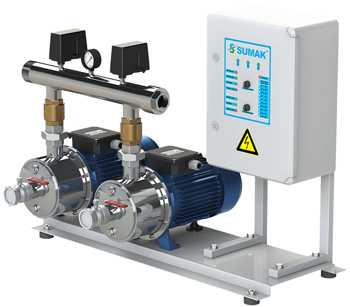 Sumak SMINOX12B 300/3T Emişli Paslanmaz Kademeli Hidrofor 11 Kat 28 Daire