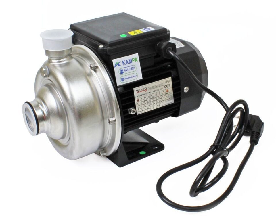 Winpo DWK 037T Paslanmaz Gövdeli Kimyasal, Asit Pompası 0.5 Hp 380 Volt AISI-316