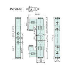 Jelpc 4V220 Pnömatik Yön Kontrol Valfi 5/2 Çift Bobin