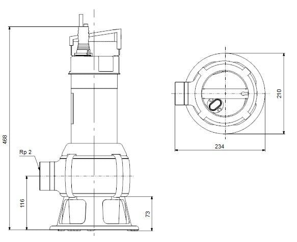 Grundfos UNILIFT AP50B.50.11.3V Paslanmaz Gövdeli Vortex Çarklı Kirli Su Drenaj Dalgıç Pompa 380V