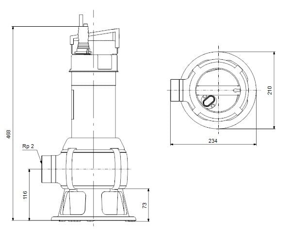 Grundfos UNILIFT AP50B.50.11.A1V Paslanmaz Gövdeli Vortex Çarklı Kirli Su Drenaj Dalgıç Pompa