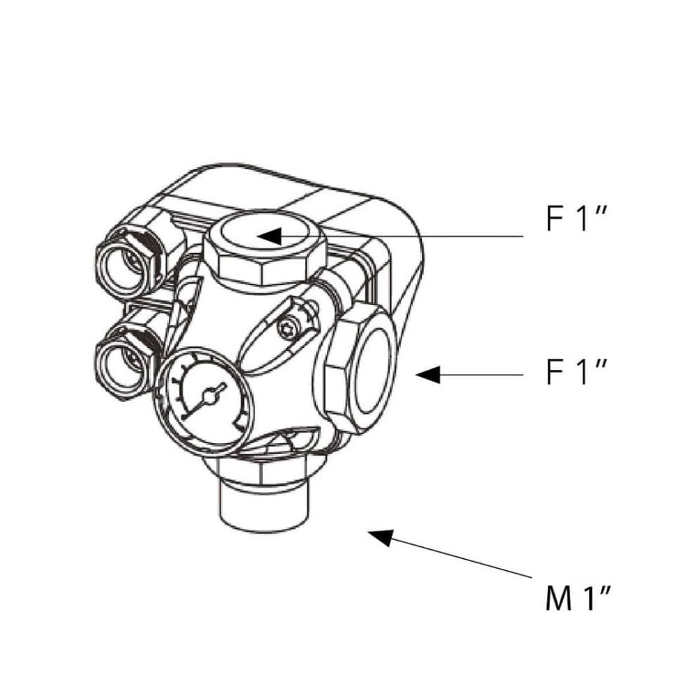 Cacheng SK-13C Basınç Şalteri Hidrofor Kiti 220V (Basınç Şalteri + Manometre + 5 Yollu)