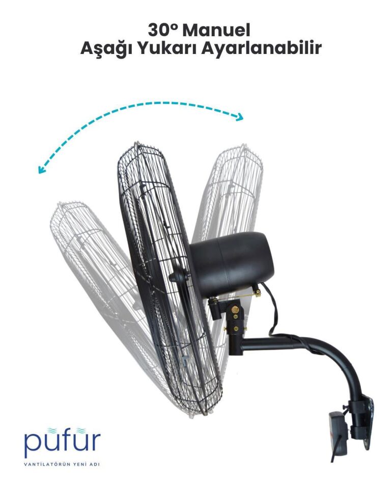 Püfür 65 Cm Kumandalı, Zaman Ayarlı Sanayi Duvar Tipi Endüstriyel Vantilatör