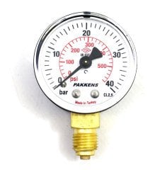 Pakkens Çap 50 0/40 Bar Kuru Tip Basınç Ölçer, Manometre, Basınç Göstergesi 1/4 inch
