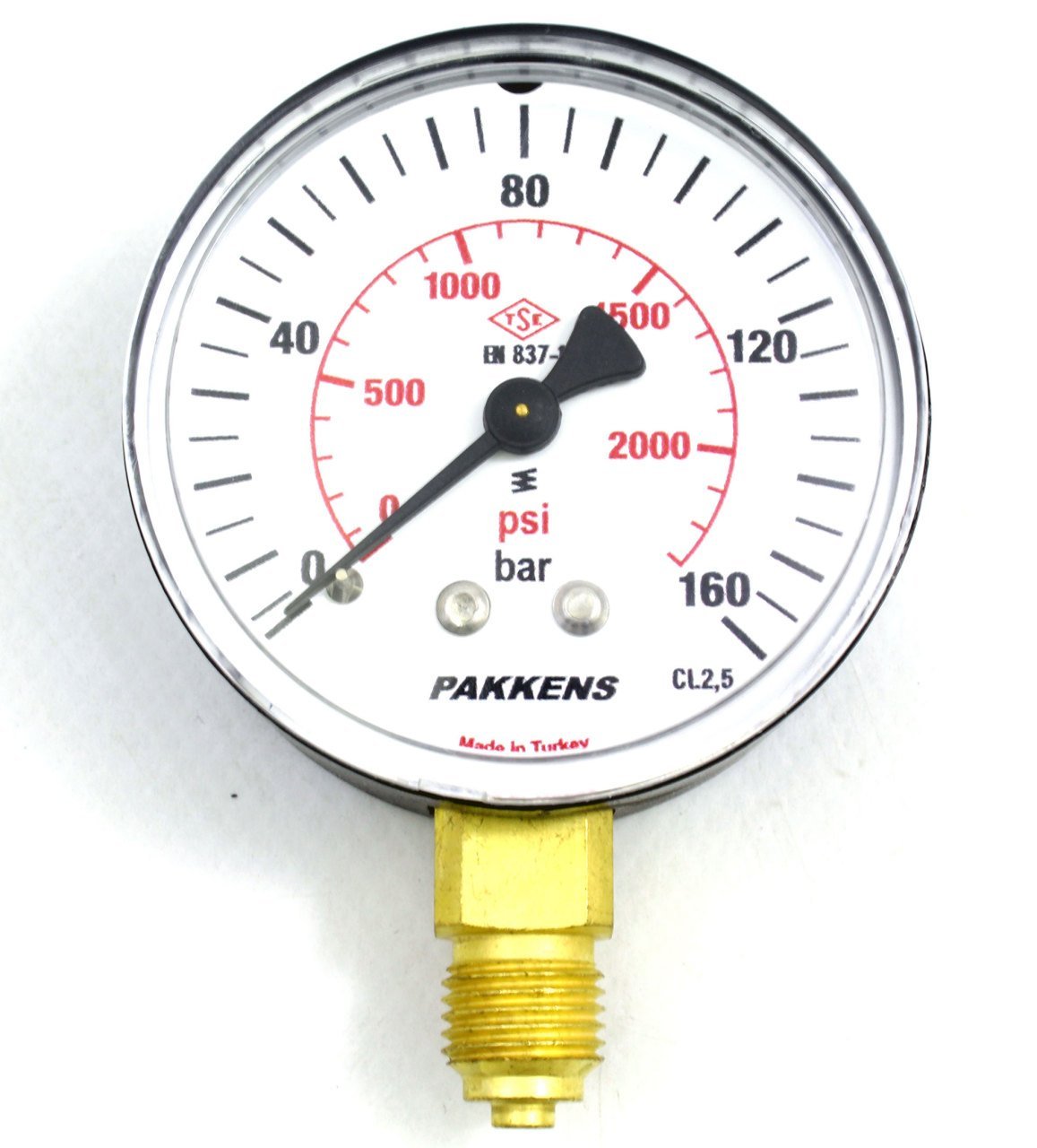 Pakkens Çap 50 0/160 Bar Kuru Tip Basınç Ölçer, Manometre, Basınç Göstergesi 1/4 inch