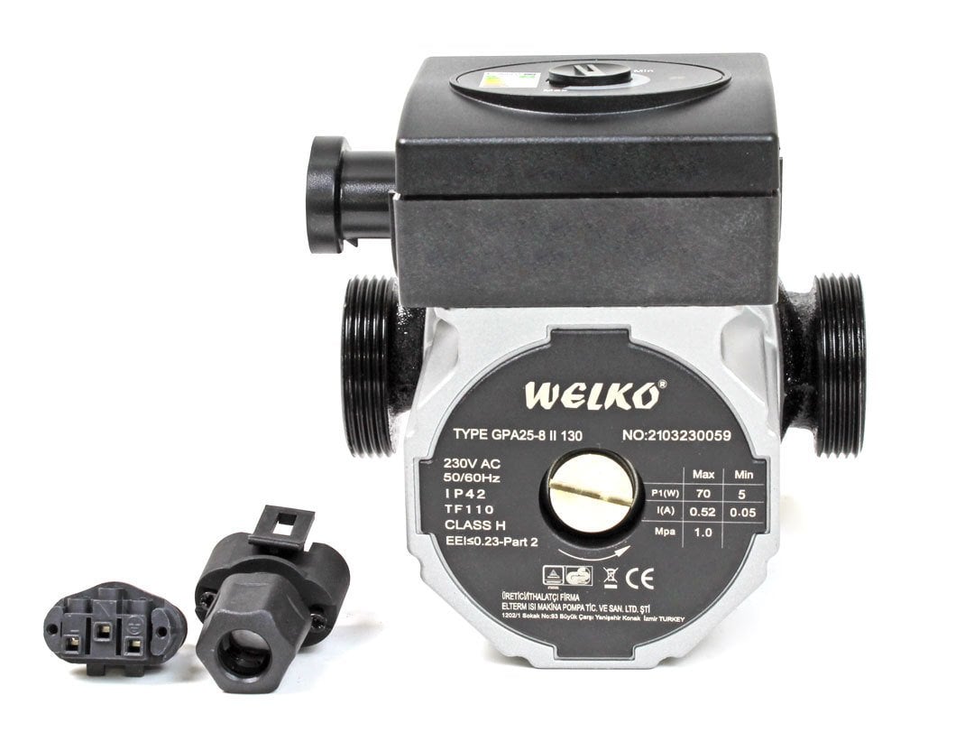 Welko GPA 25-8 130 mm 18-25.000 Kazan İçin Frekans Konvertörlü Sirkülasyon Pompası 8 mss 4,2 m3/h