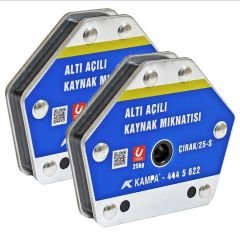 Çırak/25S Manyetik Kaynak Gönyesi 2 ADET 6 Açılı, 25 Kg Kaynak Tutucu Mıknatıs