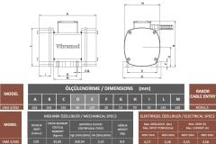 Vibramod VMA 3/300 Vibrasyon Motoru Trifaze (380V) 3000 Devir 328,54 Kgf 0.27 Kw