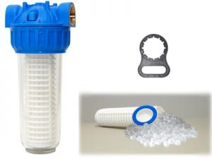 Aquafer 10 inç Silifoz Kireç Önleyici Yıkanabilir Su Filtresi 1.1/2 inc 100 Mikron