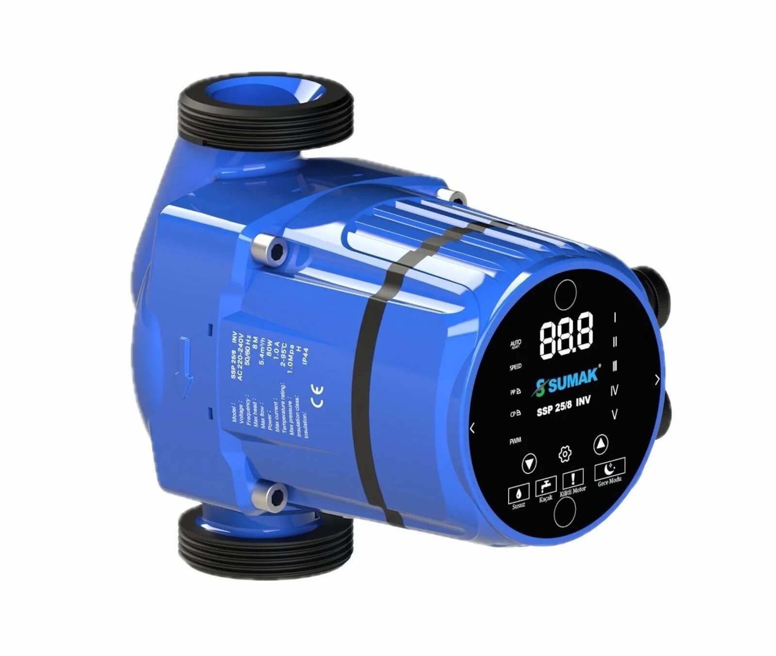 Sumak SSP 25/8-180 INV Frekans Konvertörlü Sirkülasyon Pompası 8 mss 5.4 m3/h