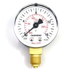 Pakkens Çap 63 0/16 Bar Kuru Tip Basınç Ölçer, Manometre, Basınç Göstergesi 1/4 inch