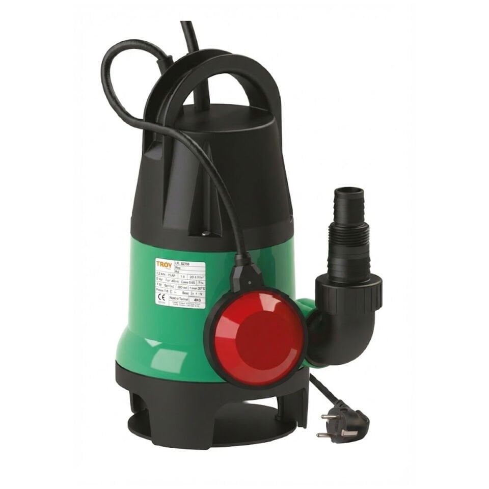 Troy HD 500 Drenaj Dalgıç Pompa Açık(Vortex) Çarklı Monofaze (220V) 370 Watt