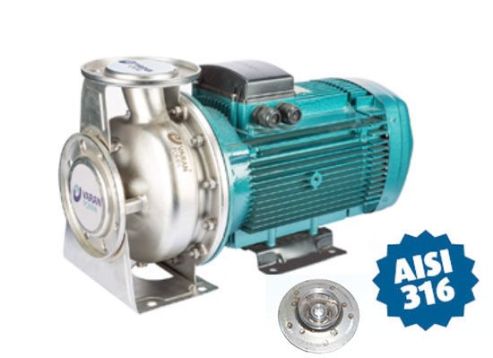 Varan CA50-32-200/4.0T Komple Paslanmaz AISI 316 Kapalı Fanlı Santrifüj Pompa Trifaze 5.5 Hp 52 mss 22 m³/h