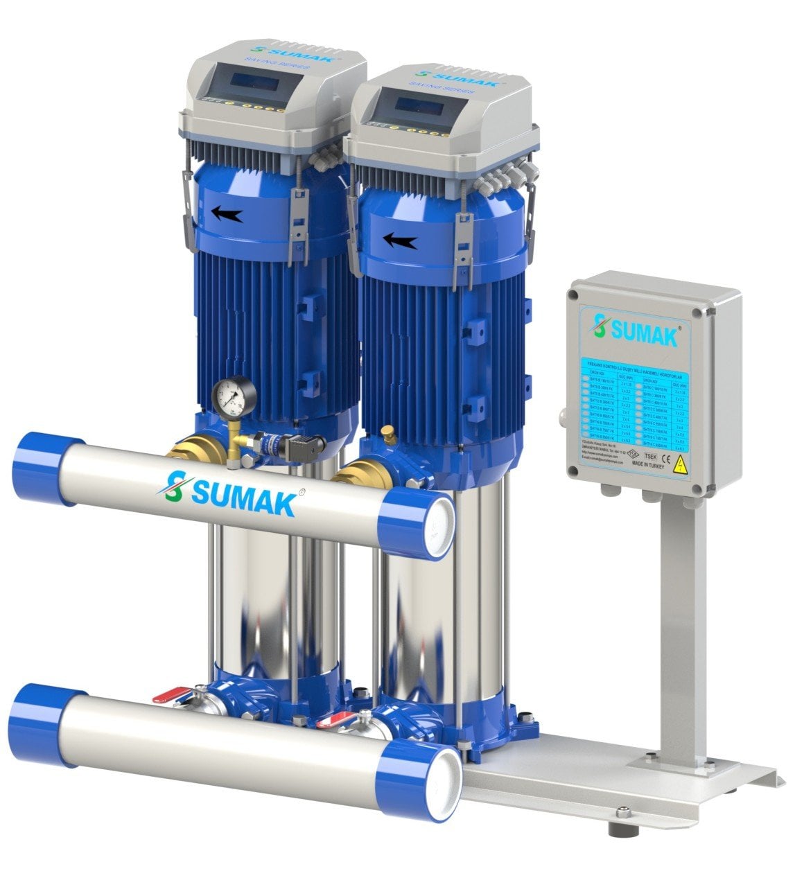 Sumak SHT-B-FK Frekans Kontrollü Düşey Milli Kademeli Hidroforlar