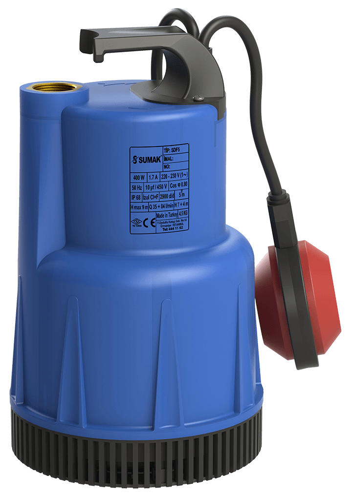 Sumak SDF 5 Drenaj Dalgıç Pompa Monofaze (220V) 0.50 Hp