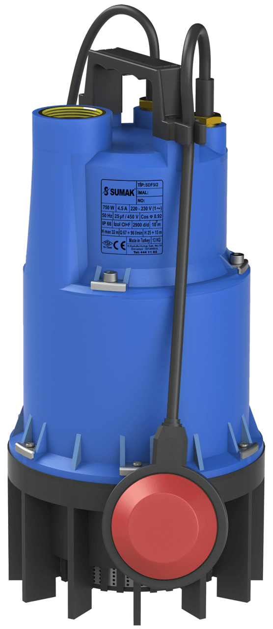 Sumak SDF 5/2 Temiz Su Dalgıç Pompa Monofaze (220V) 1 Hp
