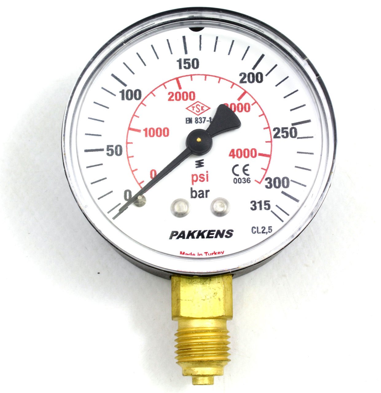Pakkens Çap 63 0/315 Bar Kuru Tip Basınç Ölçer, Manometre, Basınç Göstergesi 1/4 inch