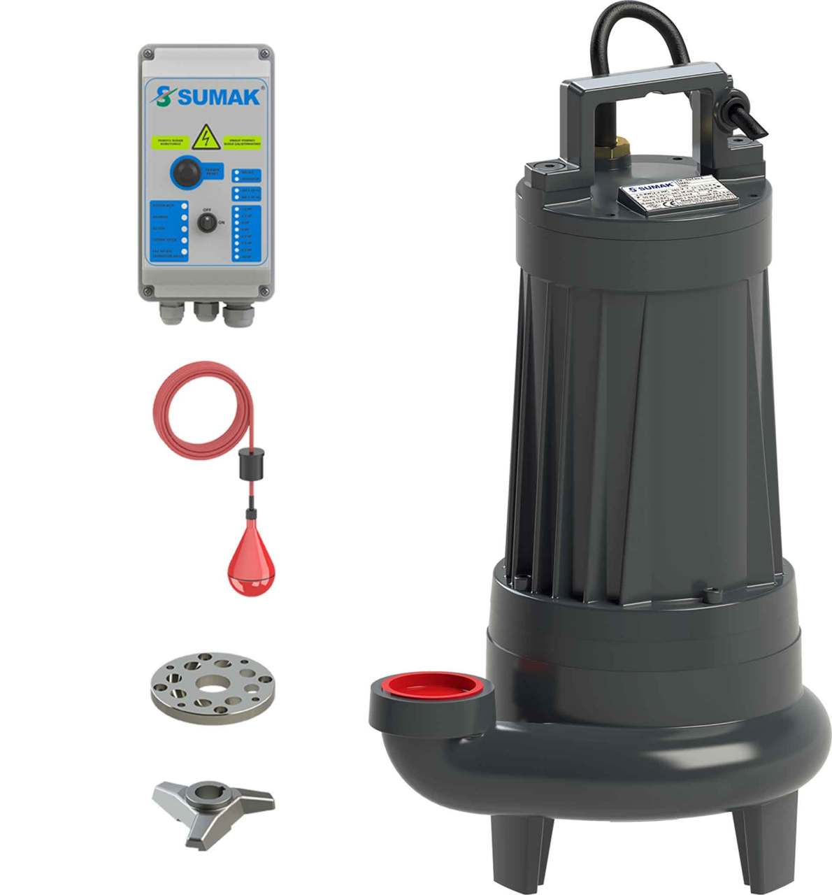 Sumak SBRT 30/2 Bıçaklı Foseptik Dalgıç Pompa Trifaze (380V) 3 Hp