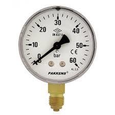Pakkens Çap 63 0/600 Bar Kuru Tip Basınç Ölçer, Manometre, Basınç Göstergesi 1/4 inch