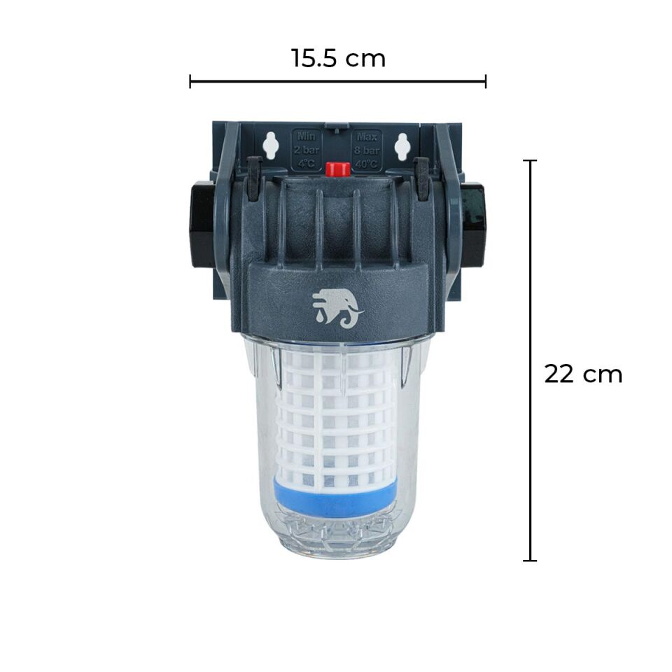 EuroFil 5'' Yıkanabilir Kartuşlu Filtre Takımı 3/4 inc 50 Mikron