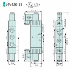 Jelpc 4V420 Pnömatik Yön Kontrol Valfi 5/2 Çift Bobin