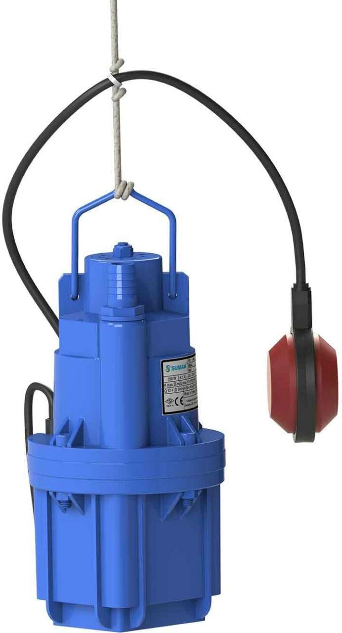 Sumak SDF3 Flatörlü Elektromanyetik Dalgıç Pompa Titreşimli 20 Metre Kablo