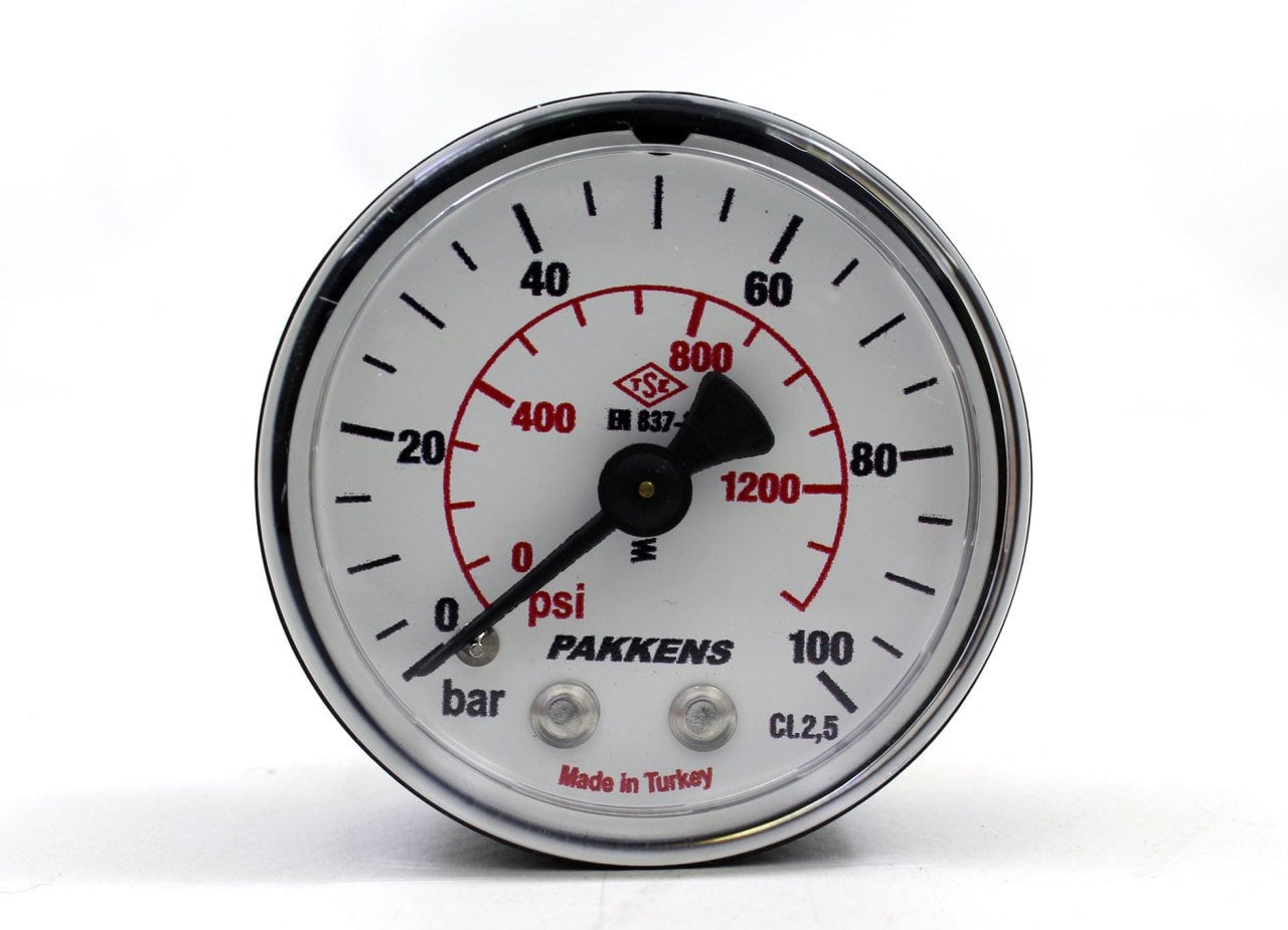Pakkens 0-100 Bar 63 mm Arkadan Bağlantılı Kuru Manometre G 1/4 inç