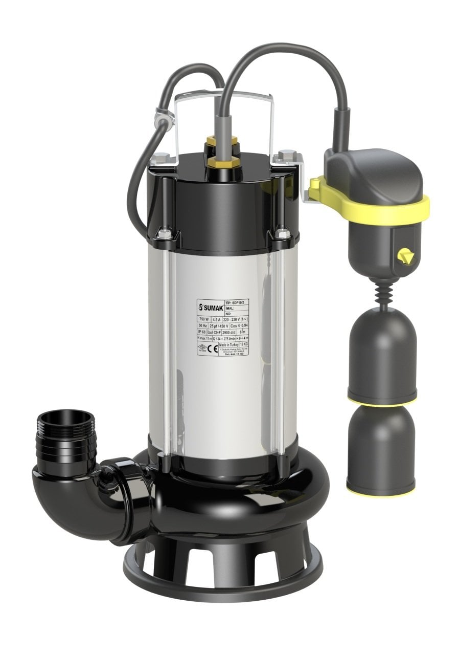 Sumak SDF 18/2-A Asansör Flatörlü Foseptik Dalgıç Pompa 220 Volt 1.8 Hp