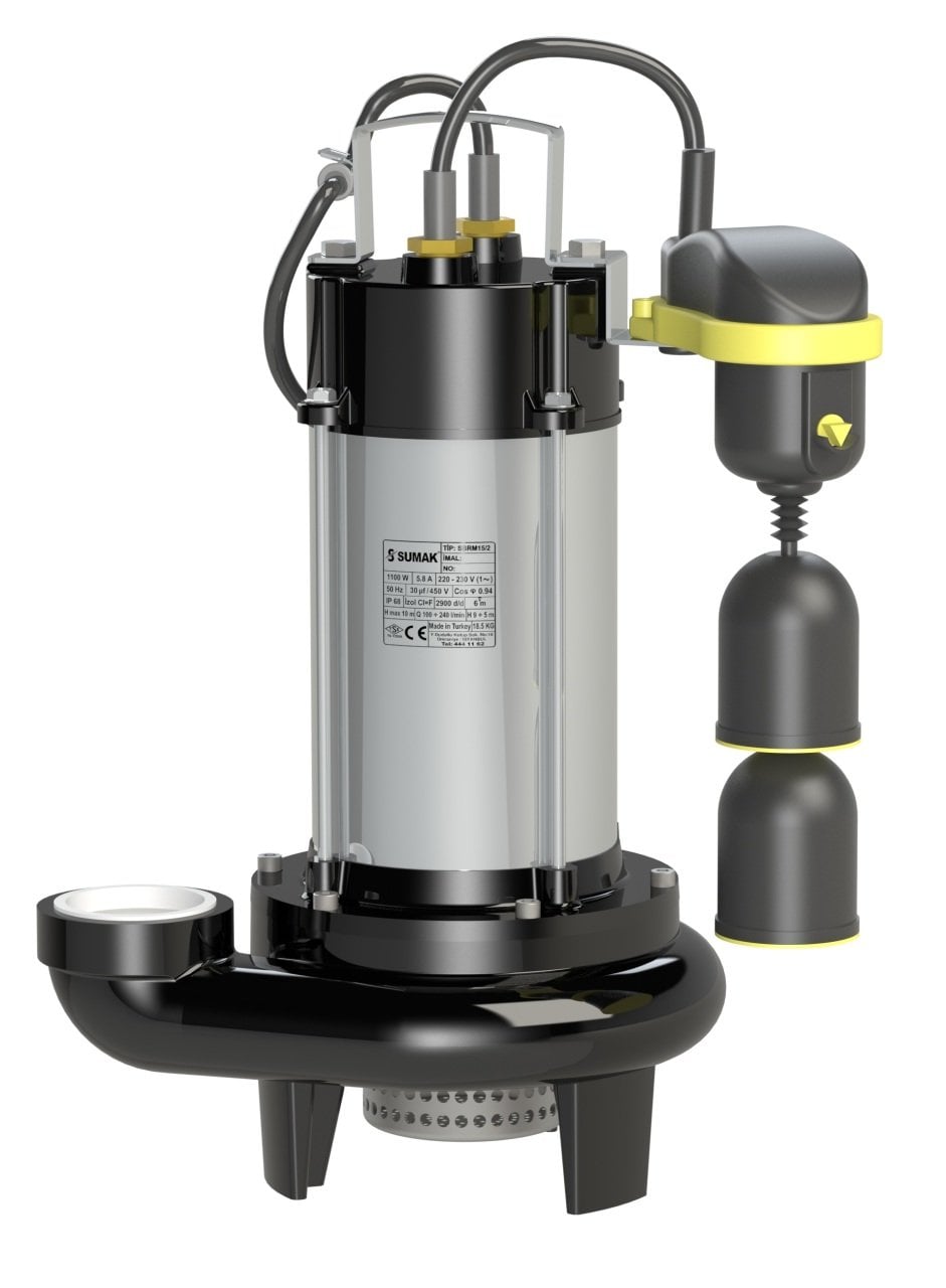 Sumak SDF 18/2Y-A Asansör Flatörlü Az Kirli Su Dalgıç Pompa 220 Volt 1.8 Hp