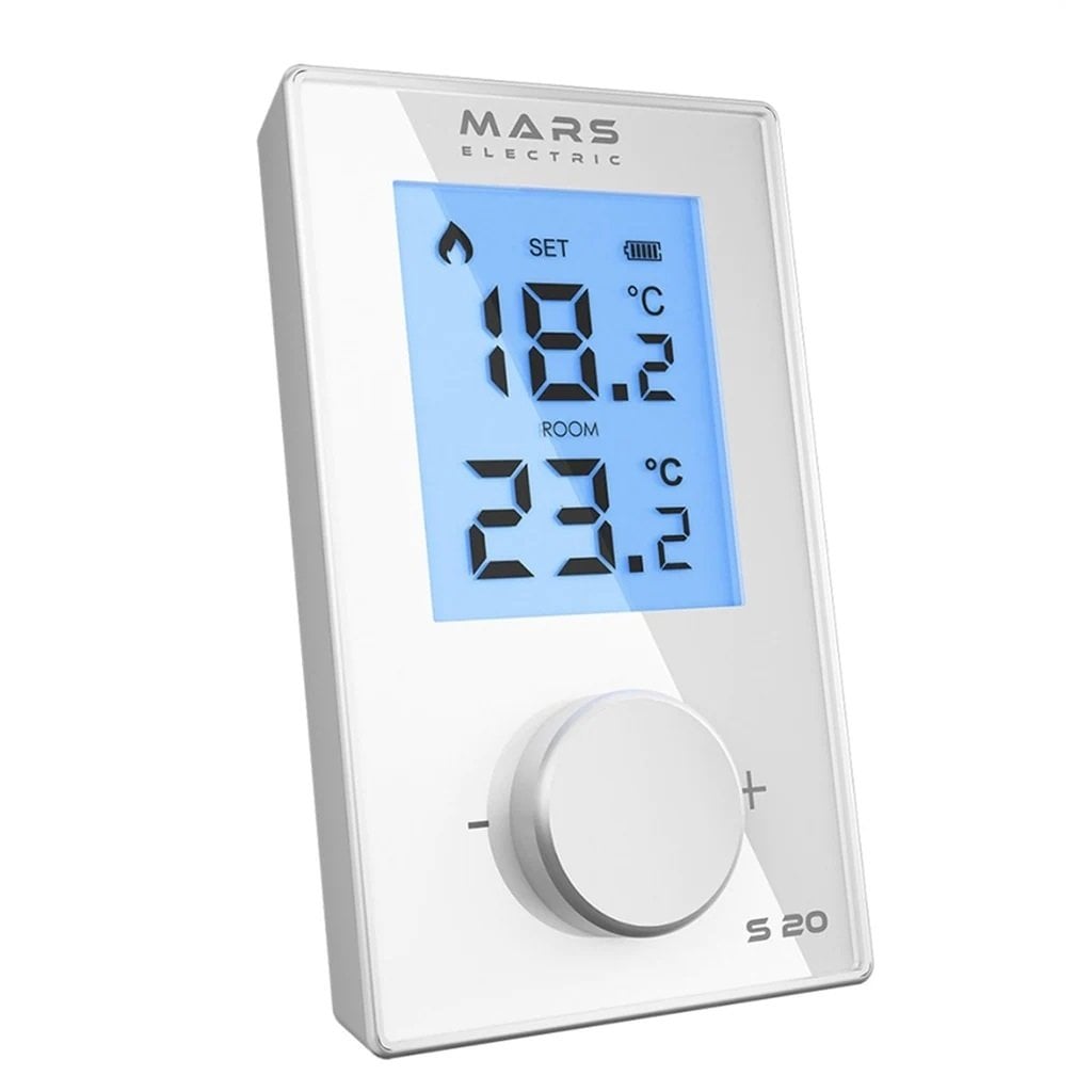 Mars S20X *KABLOLU* Dijital Oda Termostatı Yüksek Hassasiyetli Beyaz