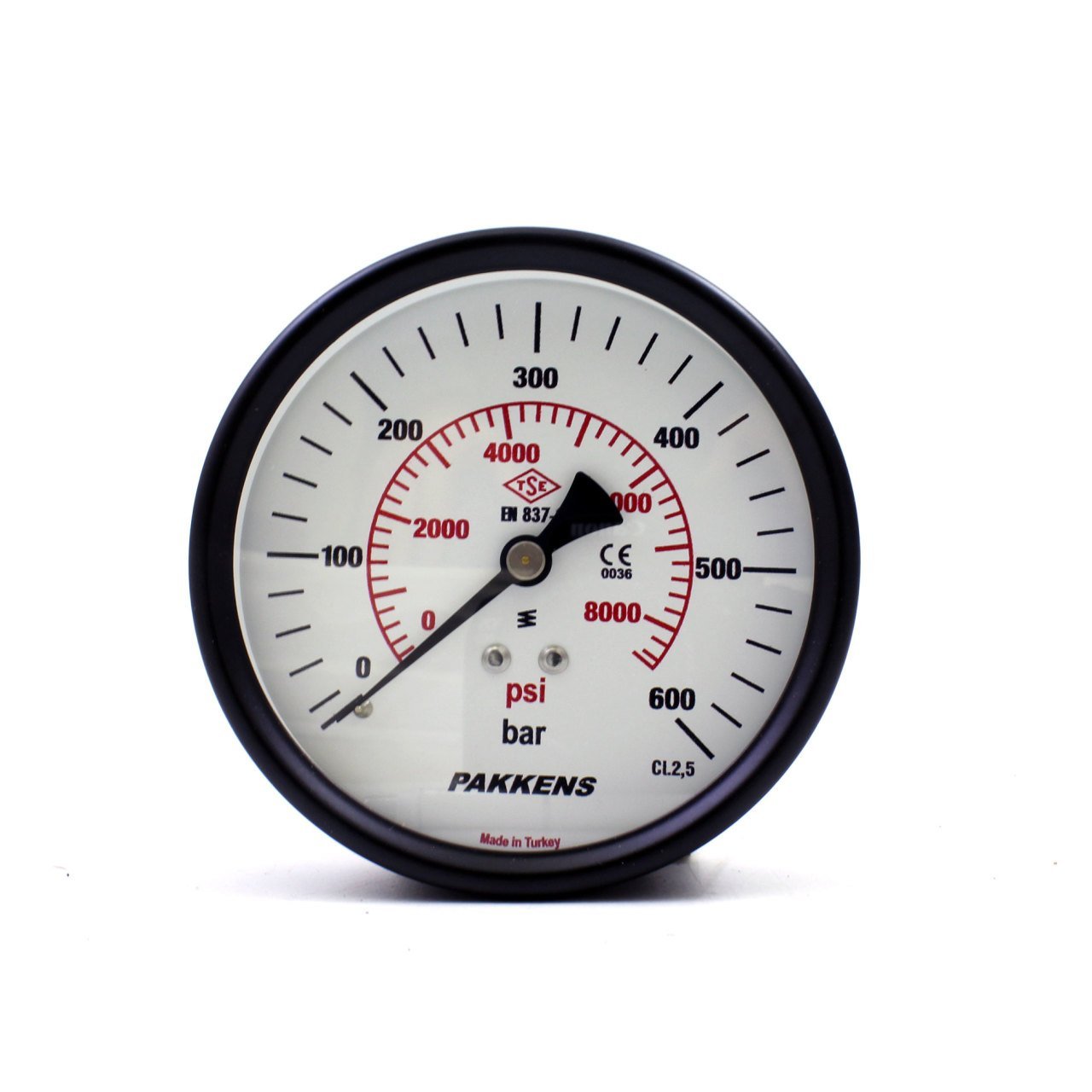 Pakkens 0-600 Bar 63 mm Arkadan Bağlantılı Kuru Manometre G 1/4 inç