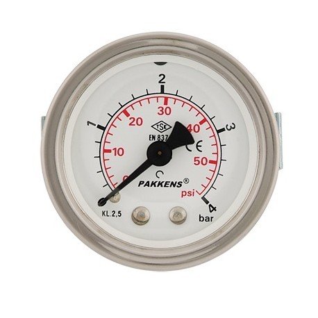 Pakkens 0-1 Bar 63 mm Arkadan Bağlantılı Panotipi Kuru Manometre G 1/4 inç