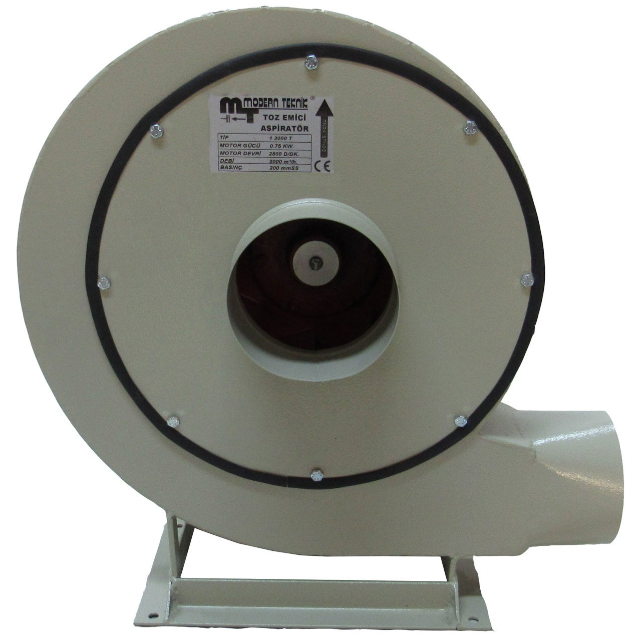 Modern Teknik 10HP Orta Basınçlı Toz Emici Salyangoz Fan 700 mmSS 9000 m³/h