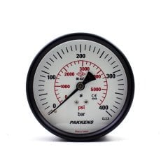 Pakkens 0-400 Bar 63 mm Arkadan Bağlantılı Panotipi Kuru Manometre G 1/4 inç
