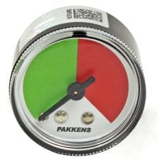Pakkens Hidrolik Dönüş Filtresi Manometresi / Kirlilik Göstergesi Çap 40 2 Bar Yeşil-Kırmızı G1/8''