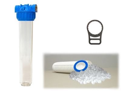 Aquafer 20 inç Silifoz Kireç Önleyici Yıkanabilir Su Filtresi 2 inç 100 Mikron