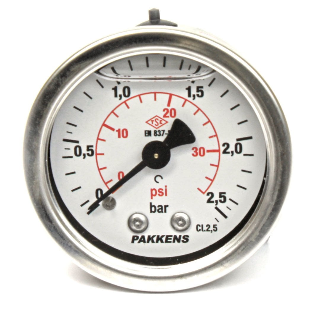 Pakkens 0-2.5 Bar 50 mm Arkadan Bağlantılı Gliserinli Manometre G 1/4 inç
