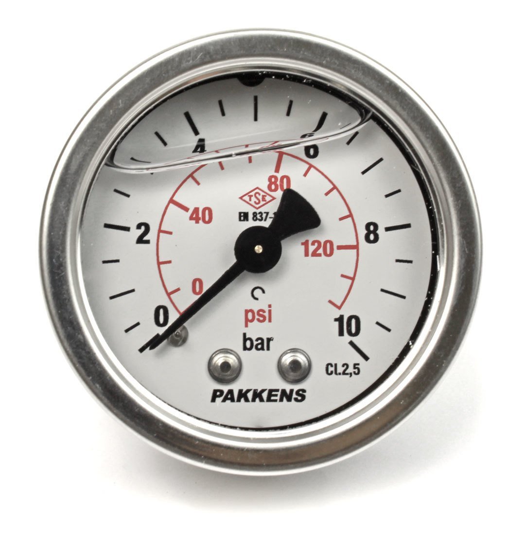Pakkens 0-10 Bar 50 mm Arkadan Bağlantılı Gliserinli Manometre G 1/4 inç