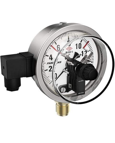 Pakkens Çap 100 Tek Kontaklı Hassas Basınç Ölçer Alttan Bağlantılı CL 1,0 G1/2’’