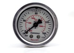 Pakkens 0-160 Bar 50 mm Arkadan Bağlantılı Gliserinli Manometre G 1/4 inç