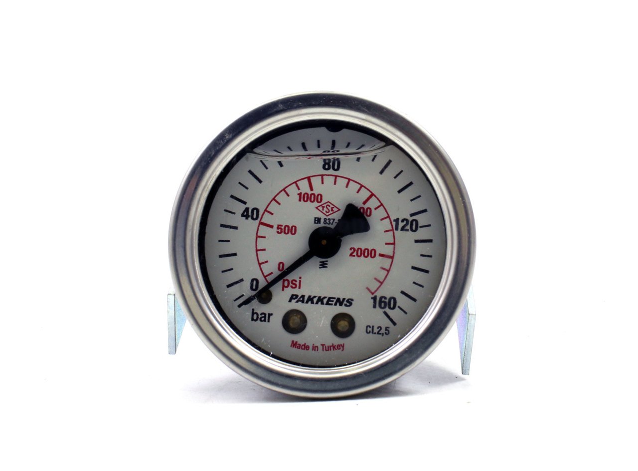 Pakkens 0-160 Bar 50 mm Arkadan Bağlantılı Panotipli Gliserinli Manometre G 1/4 inç