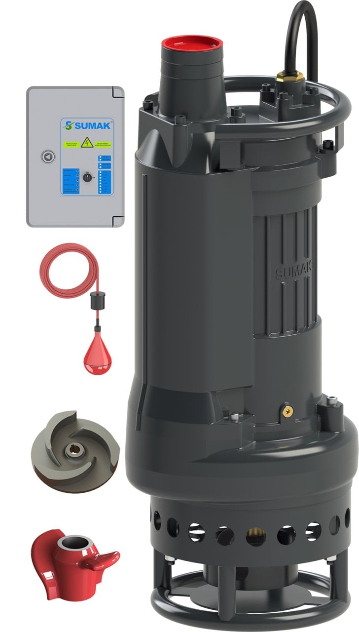 Sumak SDT 75/3 C Karıştırıcılı Çamur Suyu Dalgıç Pompa Trifaze (380V) 7.5HP